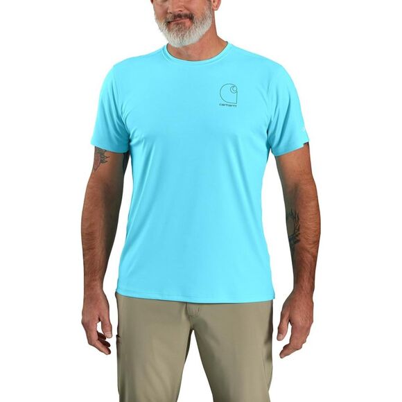 Carhartt Men's Force Sun‎ Defender™ Lightweight Short-Sleeve Blue Size S NWT - Picture 1 of 2